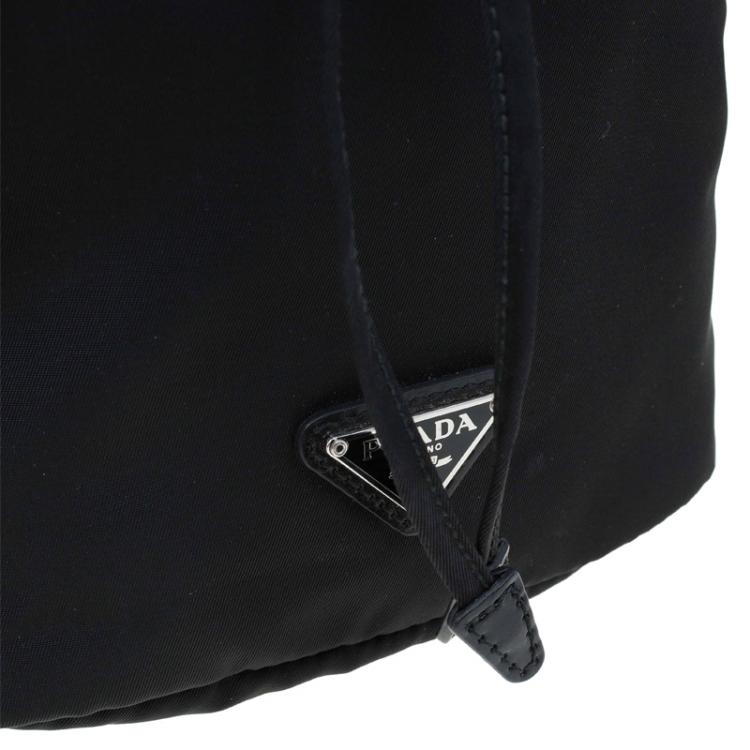 Pre Owned Prada Black Vela Cosmetic Drawstring Bag