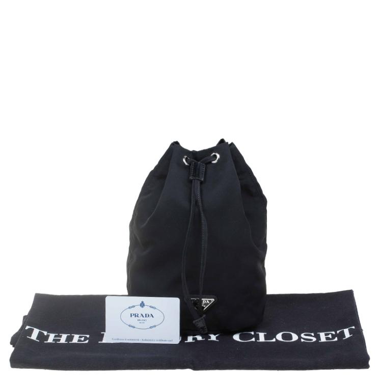 Pre Owned Prada Black Vela Cosmetic Drawstring Bag