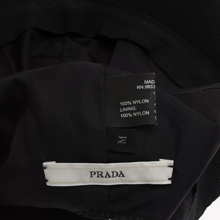 Pre Owned Prada Black Nylon Baseball Cap Size M