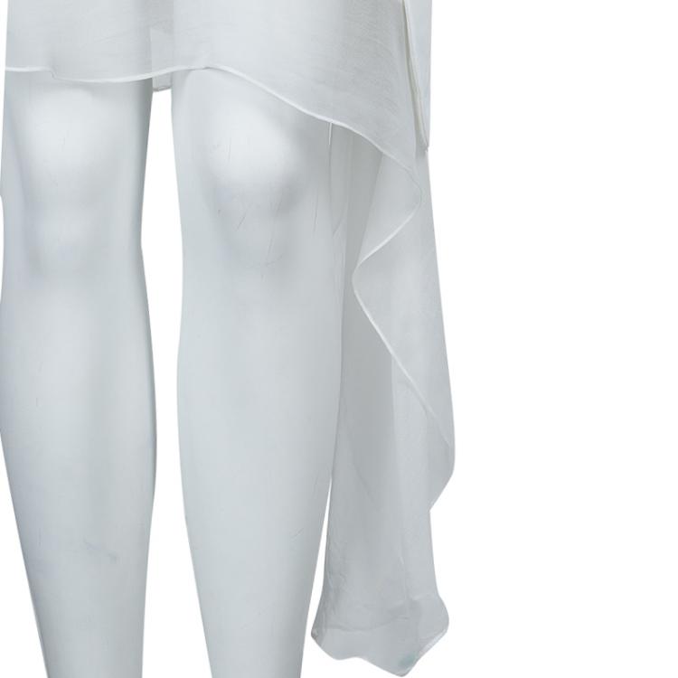 Pre Owned Preen by Thornton Bregazzi White Layered Asymmetric Sleeveless Dress XS