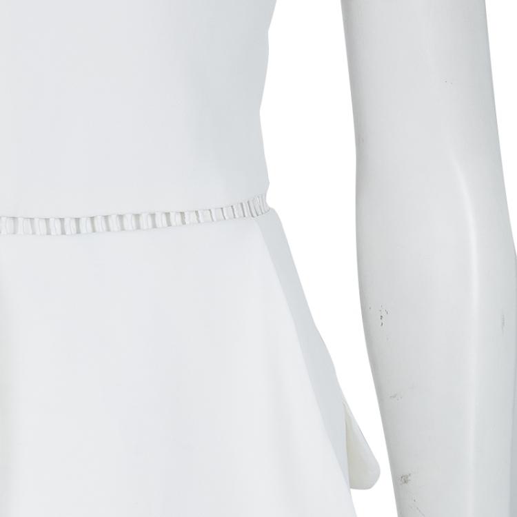 Pre Owned Preen by Thornton Bregazzi White Layered Asymmetric Sleeveless Dress XS