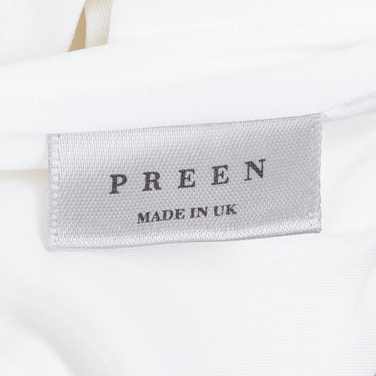 Pre Owned Preen by Thornton Bregazzi White Layered Asymmetric Sleeveless Dress XS