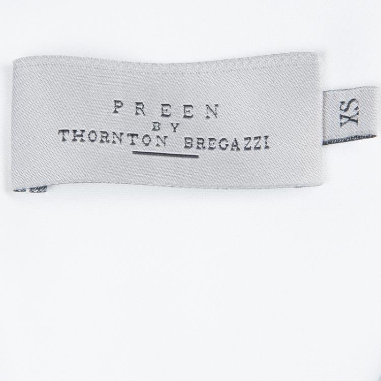 Pre Owned Preen by Thornton Bregazzi White Layered Asymmetric Sleeveless Dress XS