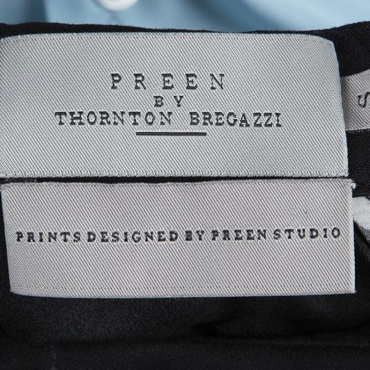Pre Owned Preen By Thornton Bregazzi Monochrome Silk Leopard Print Top S