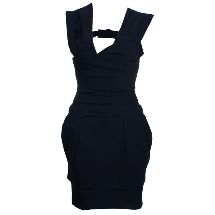 Pre Owned Preen By Thornton Bregazzi Black Power Dress M