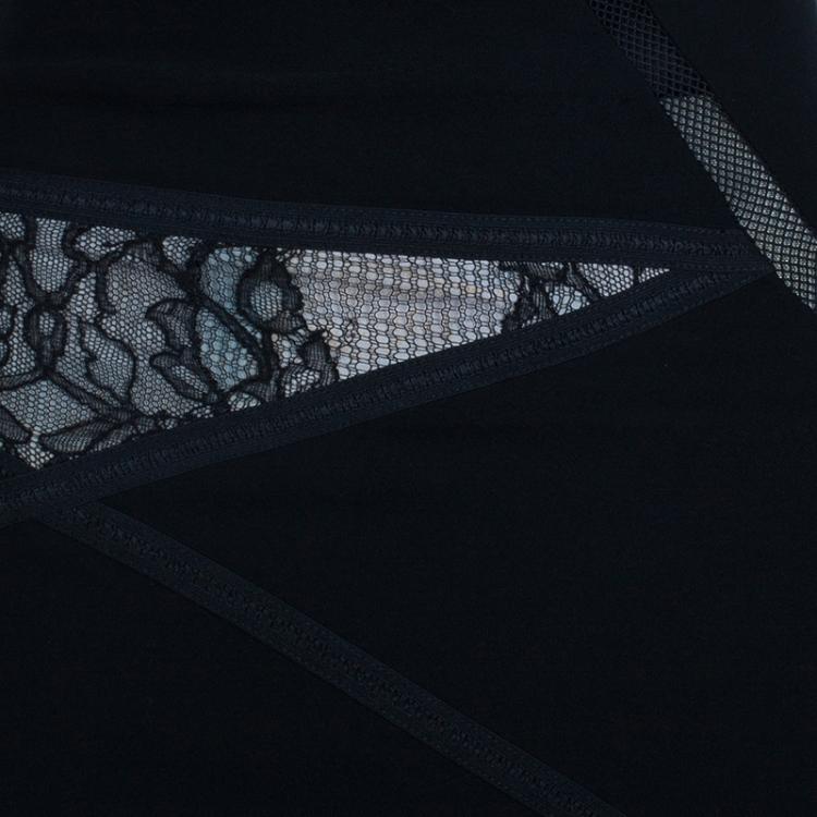 Pre Owned Preen By Thornton Bregazzi Black Lace Bandage Dress M