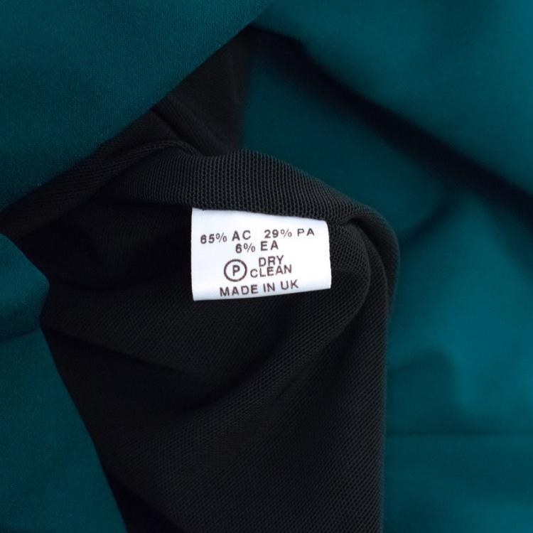 Pre Owned Preen By Thornton Bregazzi Teal Layered One Shoulder Dress S