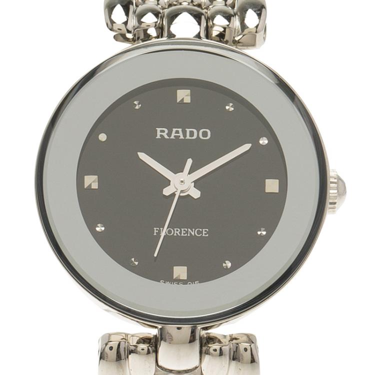 Pre Owned Rado Black Stainless Steel Florence Women's Wristwatch 23MM
