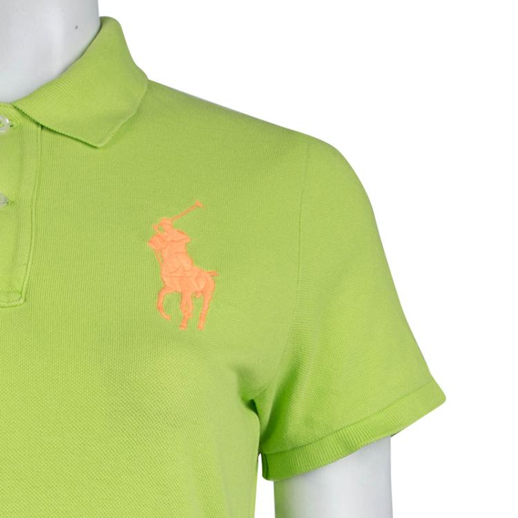 Pre Owned Ralph Lauren Lime Green Polo T-Shirt M