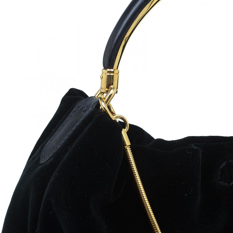 Pre Owned Ralph Lauren Black Velvet Small Hobo