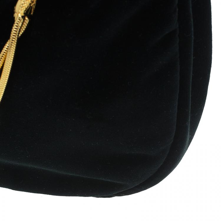 Pre Owned Ralph Lauren Black Velvet Small Hobo