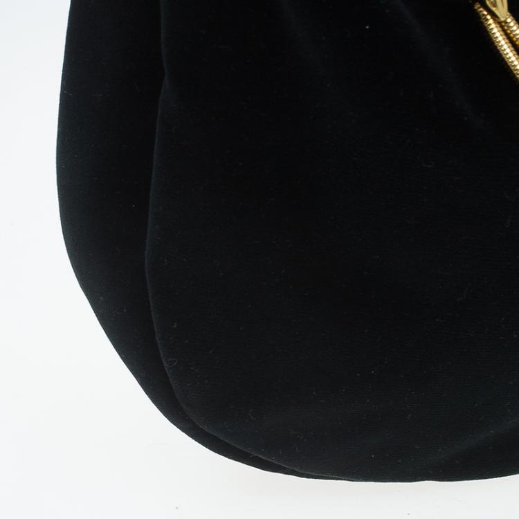 Pre Owned Ralph Lauren Black Velvet Small Hobo