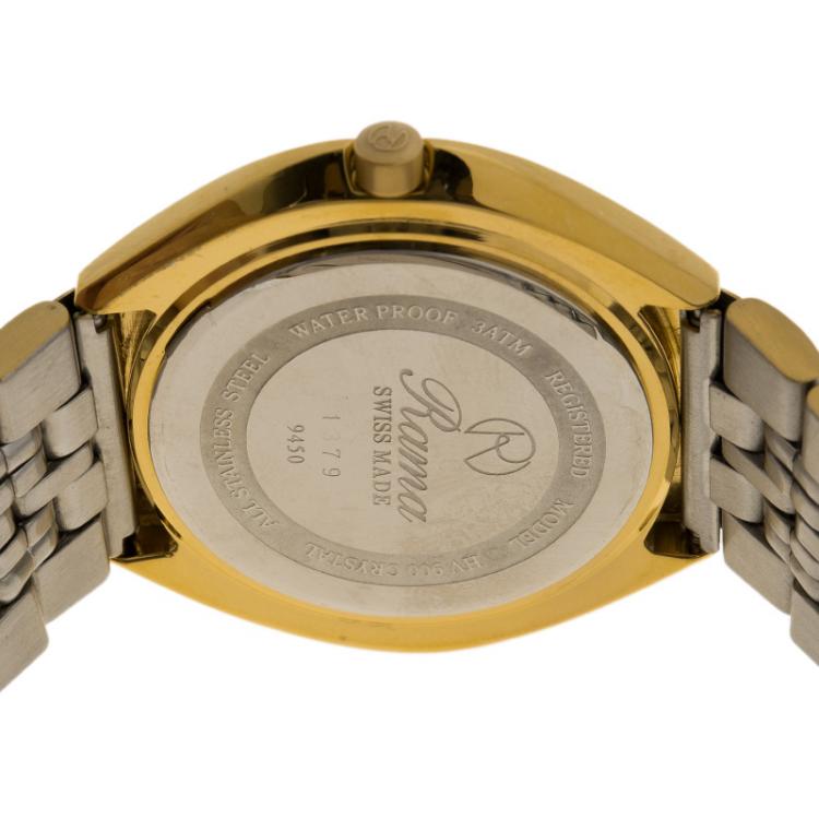 مملوكة مسبقًا Rama Swiss White Gold-Plated Stainless Steel Women's Wristwatch 40MM