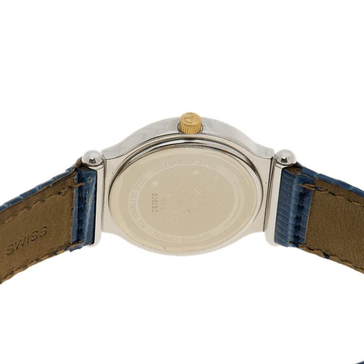 Pre Owned Rama Swiss Blue Mother of Pearl Stainless Steel Women's Wristwatch 24MM