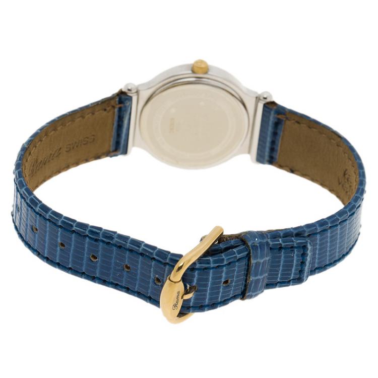 Pre Owned Rama Swiss Blue Mother of Pearl Stainless Steel Women's Wristwatch 24MM
