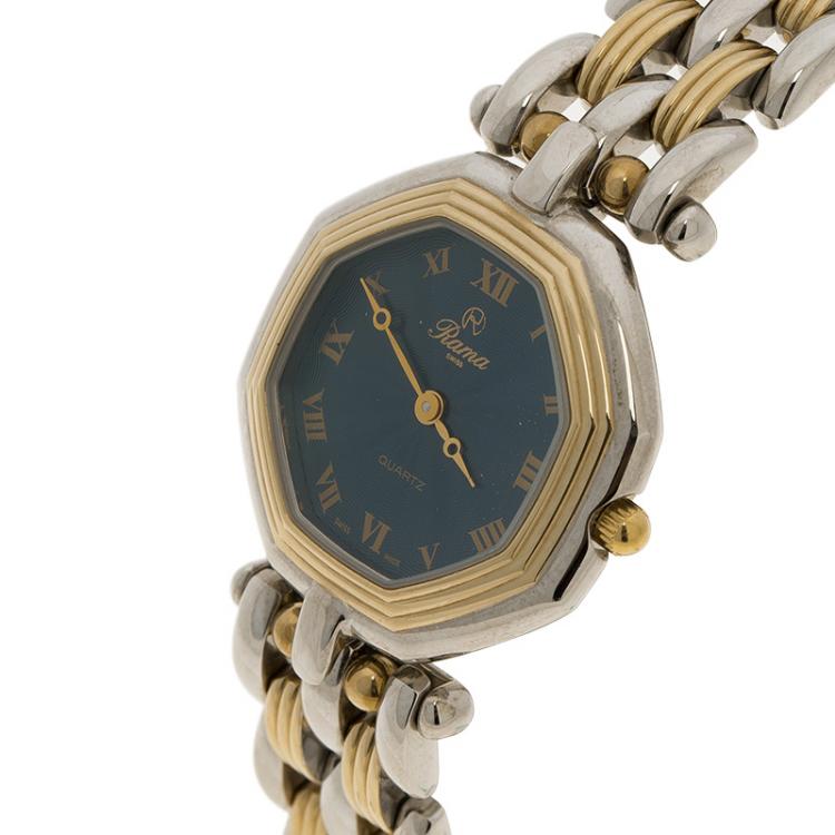 Pre Owned Rama Swiss Blue Stainless Steel Women's Wristwatch 27MM