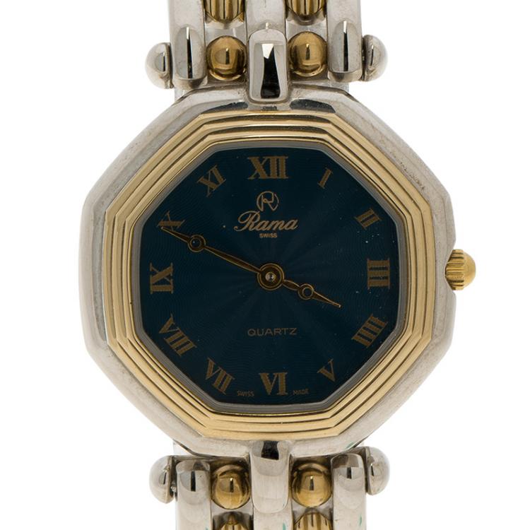 Pre Owned Rama Swiss Blue Stainless Steel Women's Wristwatch 27MM