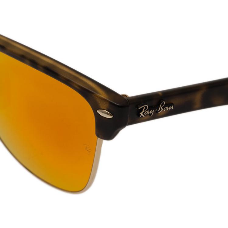 Pre Owned Ray Ban Orange RB4175 Clubmaster Oversized Sunglasses 