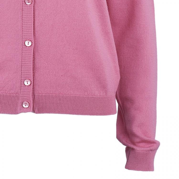 Pre Owned RED Valentino Pink Bow Button Down Cardigan L