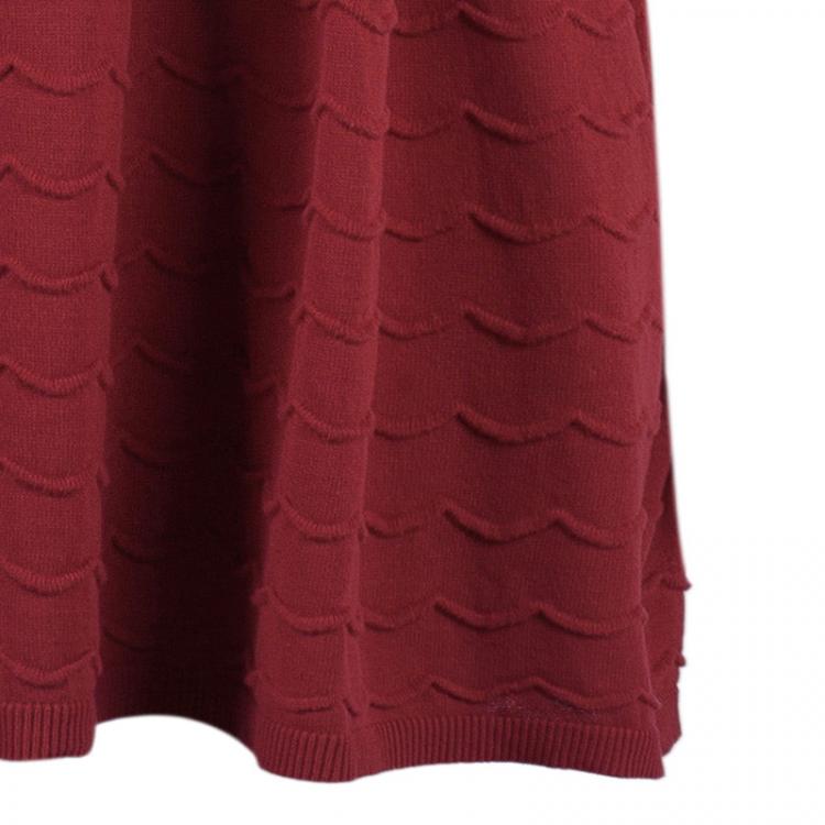 Pre Owned RED Valentino Red Drop Waist Knit Dress S