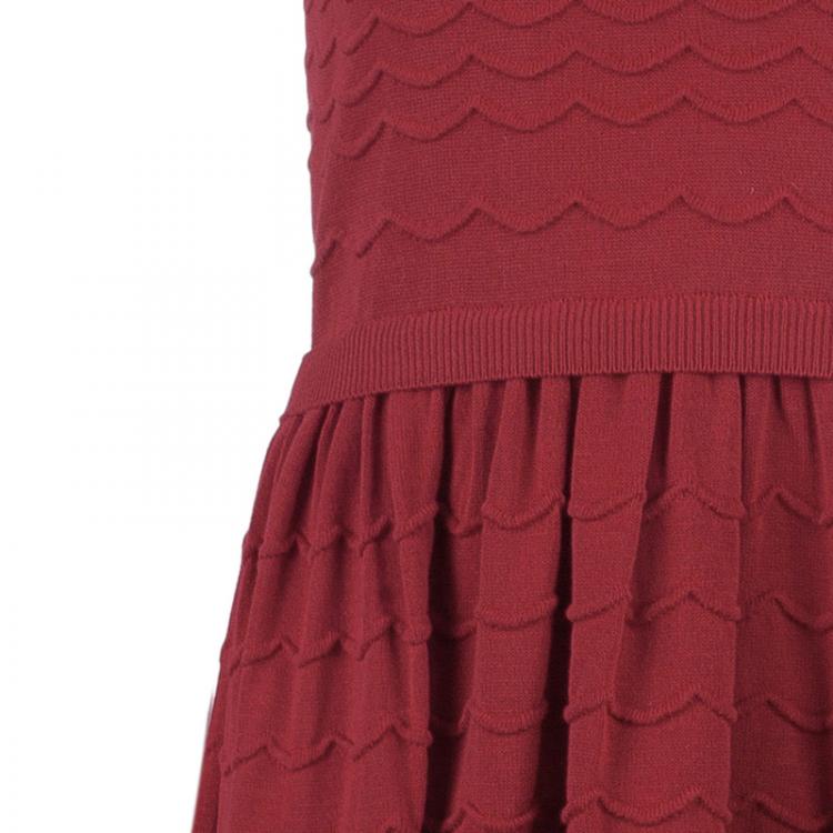 Pre Owned RED Valentino Red Drop Waist Knit Dress S