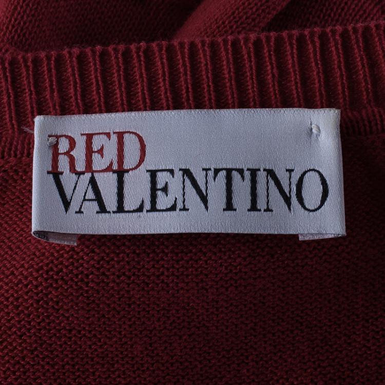Pre Owned RED Valentino Red Drop Waist Knit Dress S