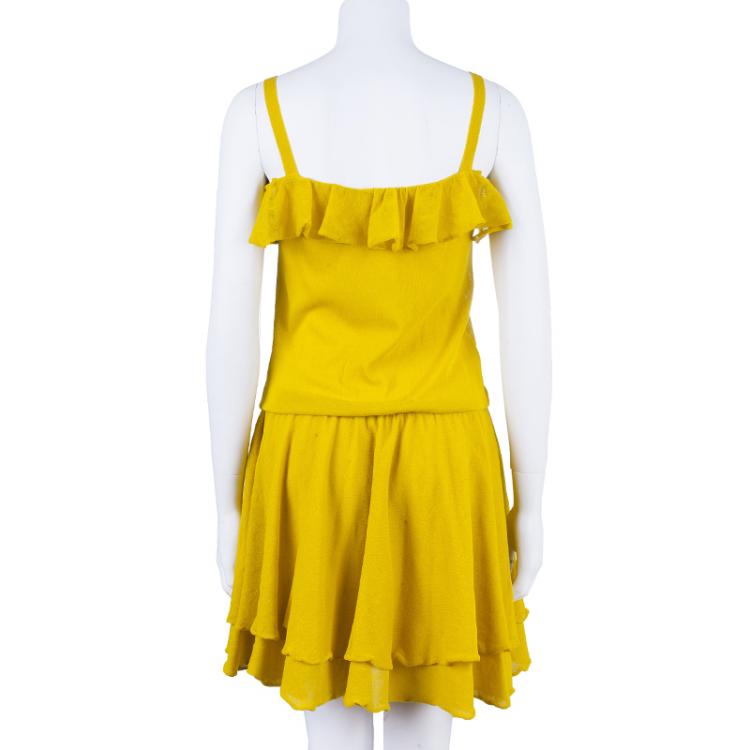 مملوكة مسبقًا RED Valentino Yellow Drop Waist Dress M