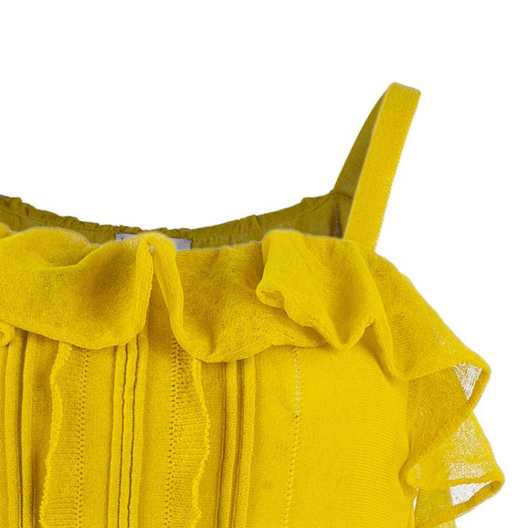 مملوكة مسبقًا RED Valentino Yellow Drop Waist Dress M