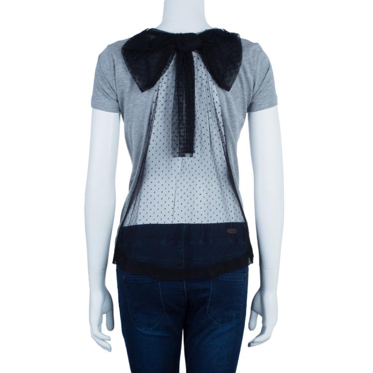 Pre Owned RED Valentino Grey Bow Top XS