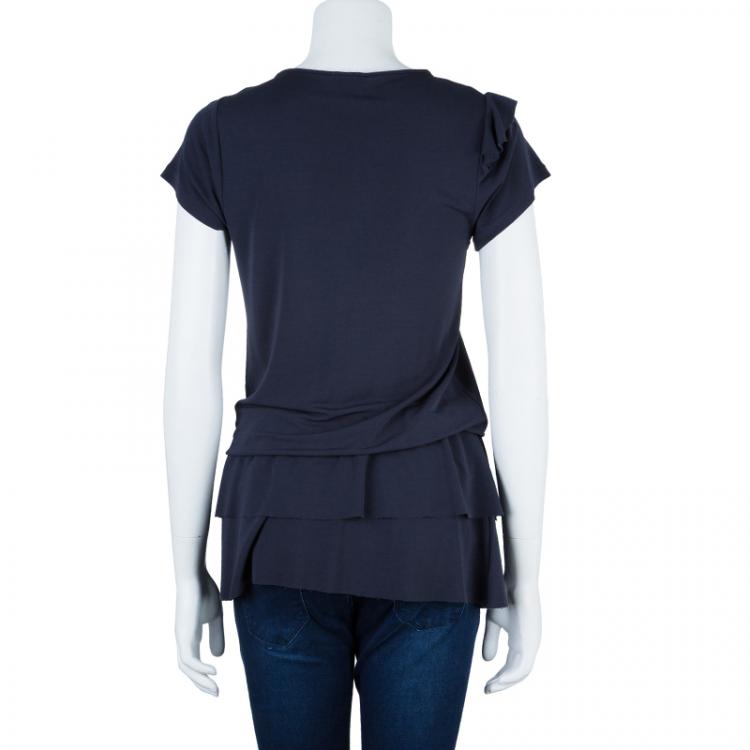 Pre Owned Red Valentino Blue Bow Detail Tunic Top S