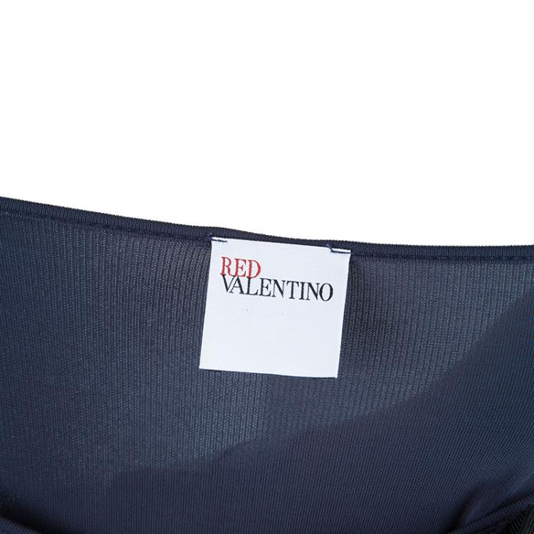 Pre Owned Red Valentino Blue Bow Detail Tunic Top S