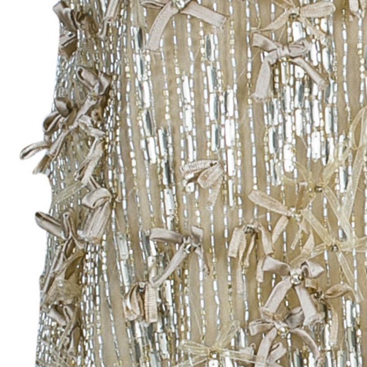 Pre Owned RED Valentino Beige Embellished Sleeveless Dress S