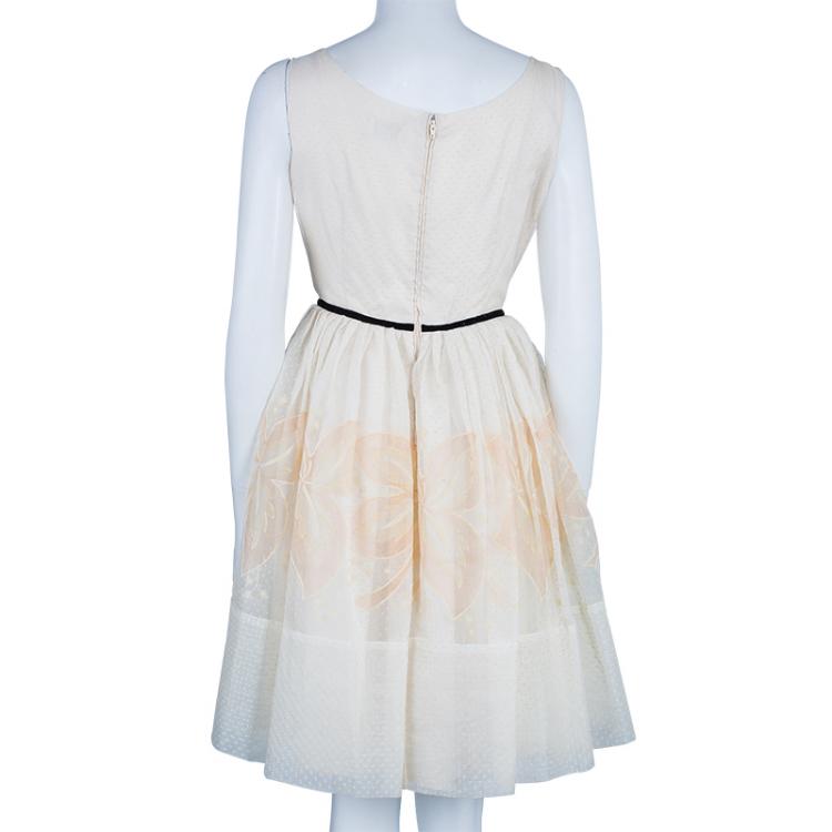 Pre Owned RED Valentino White Organza Flare Dress M