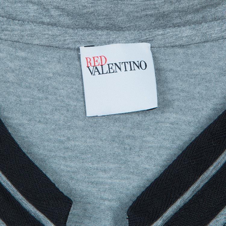 Pre Owned RED Valentino Grey Lace Bib Top S