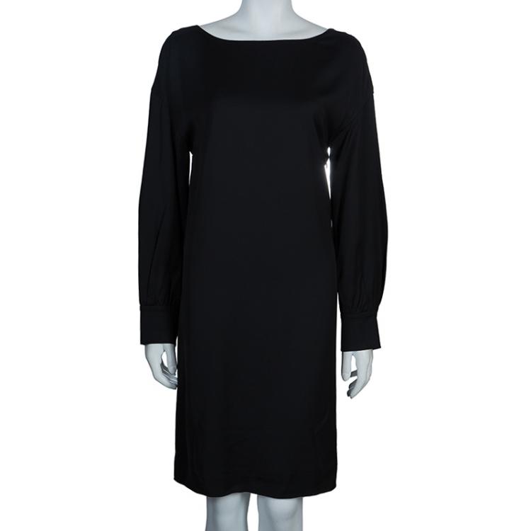 Pre Owned RED Valentino Black Deep Back Bow Detail Dress M 