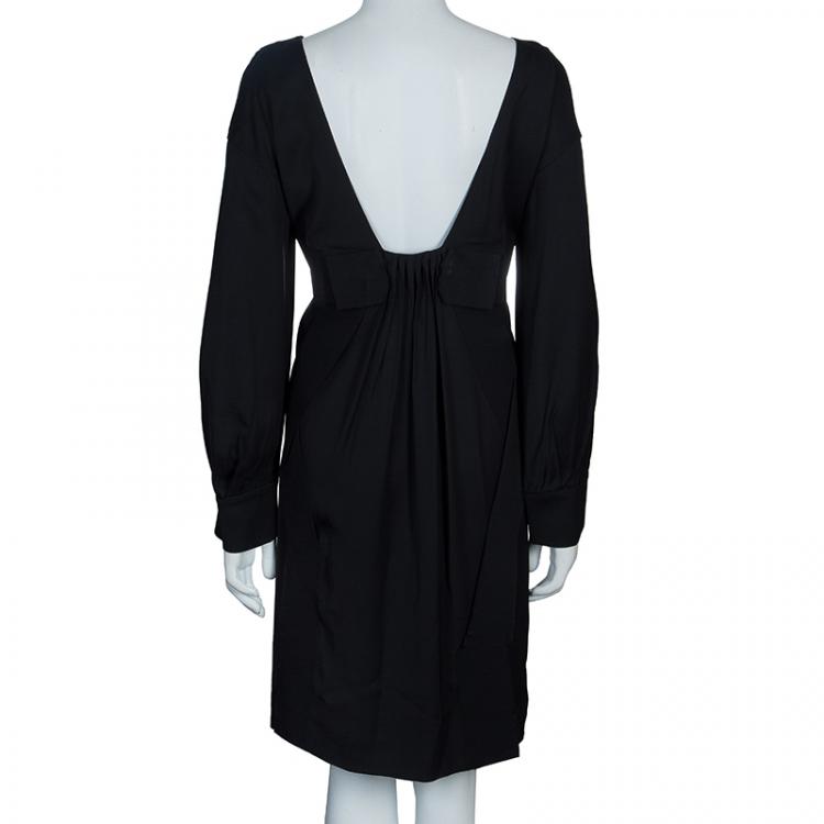 Pre Owned RED Valentino Black Deep Back Bow Detail Dress M 