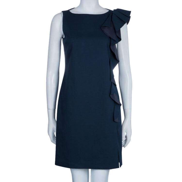Pre Owned RED Valentino Navy Ruffle Dress M