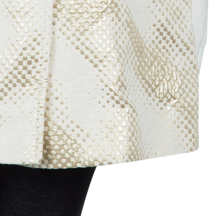 Pre Owned Red Valentino Cream and Gold Bow Detail Overcoat S
