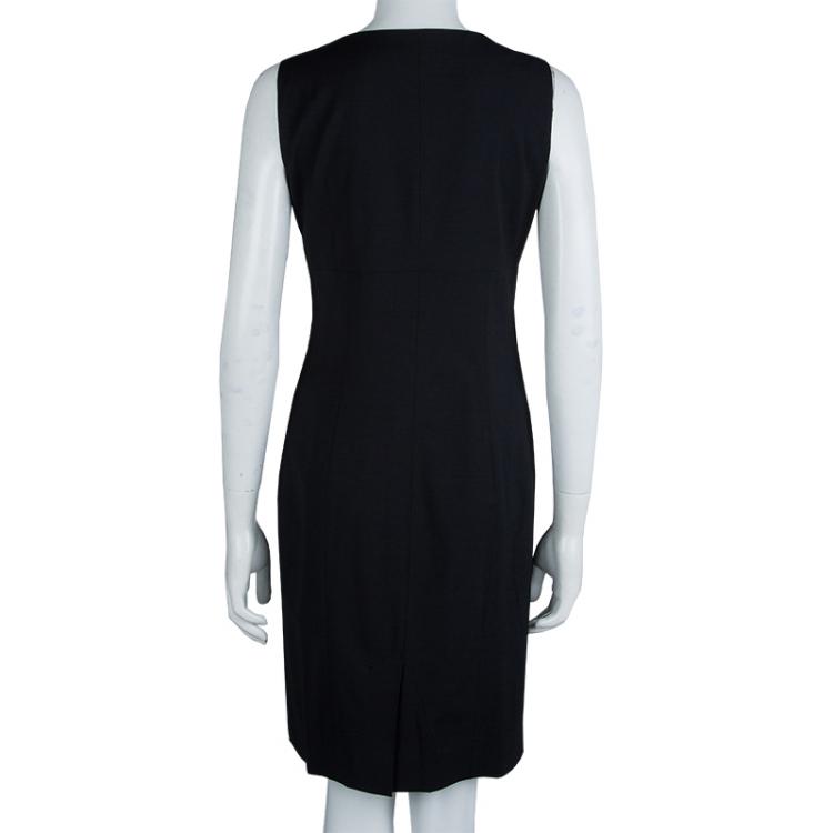 مملوكة مسبقًا RED Valentino Black Bow Detail Sleeveless Dress M