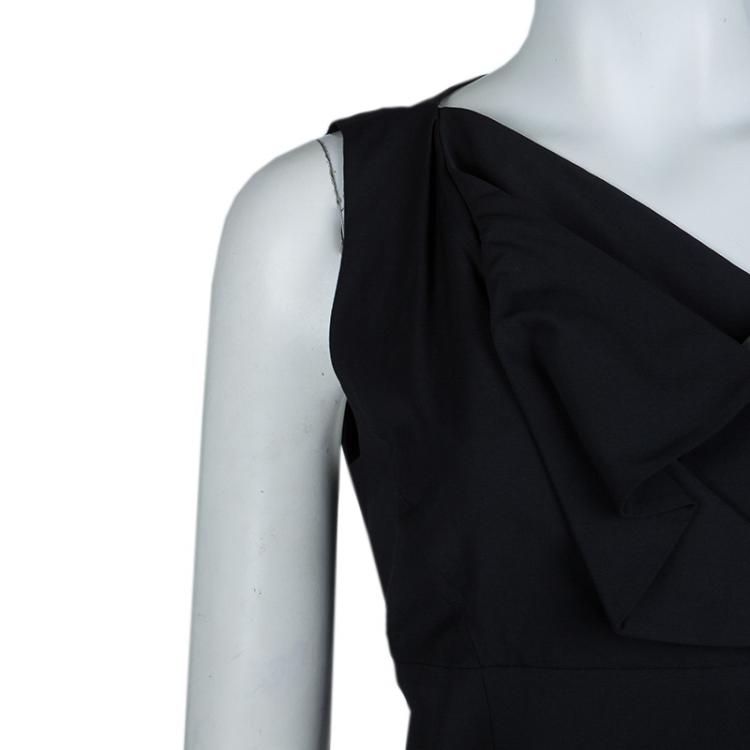 مملوكة مسبقًا RED Valentino Black Bow Detail Sleeveless Dress M