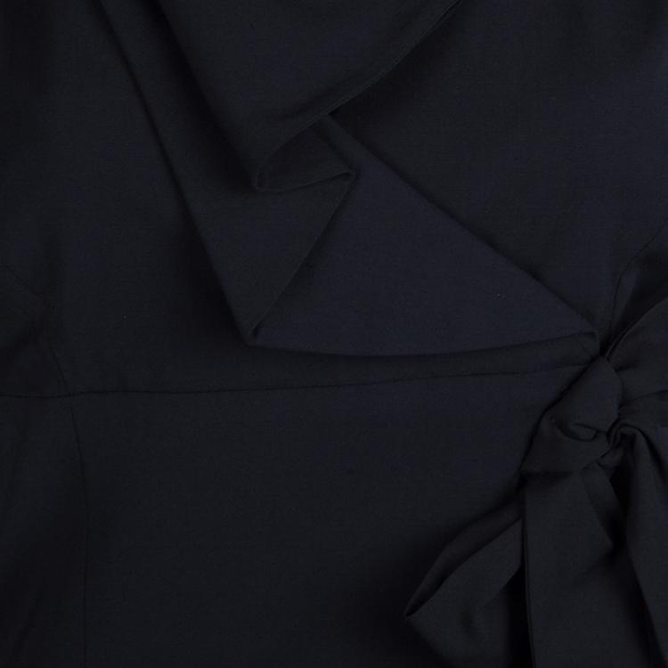 مملوكة مسبقًا RED Valentino Black Bow Detail Sleeveless Dress M