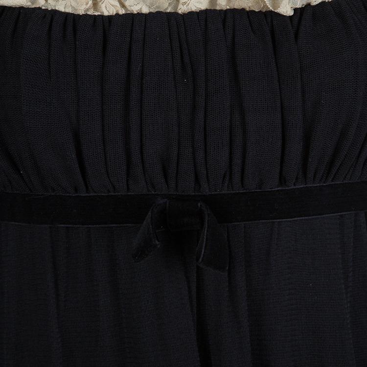 Pre Owned RED Valentino Black Sequinned Mesh Camisole M