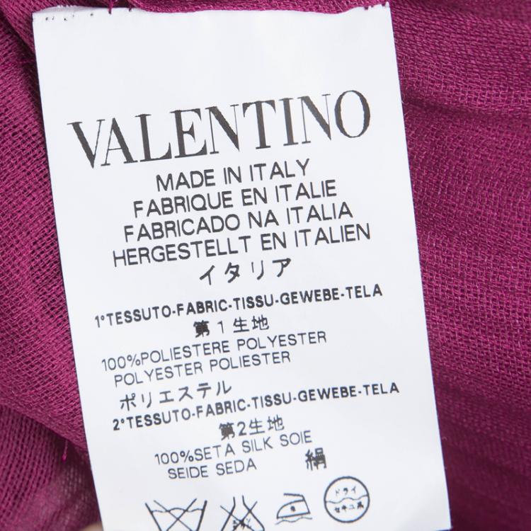 Pre Owned Red Valentino Burgundy Ruffle Overlay Sheer Top M