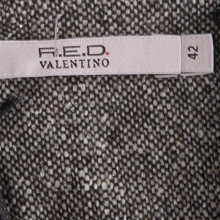 Pre Owned RED Valentino Brown Pleated Strapless Dress M