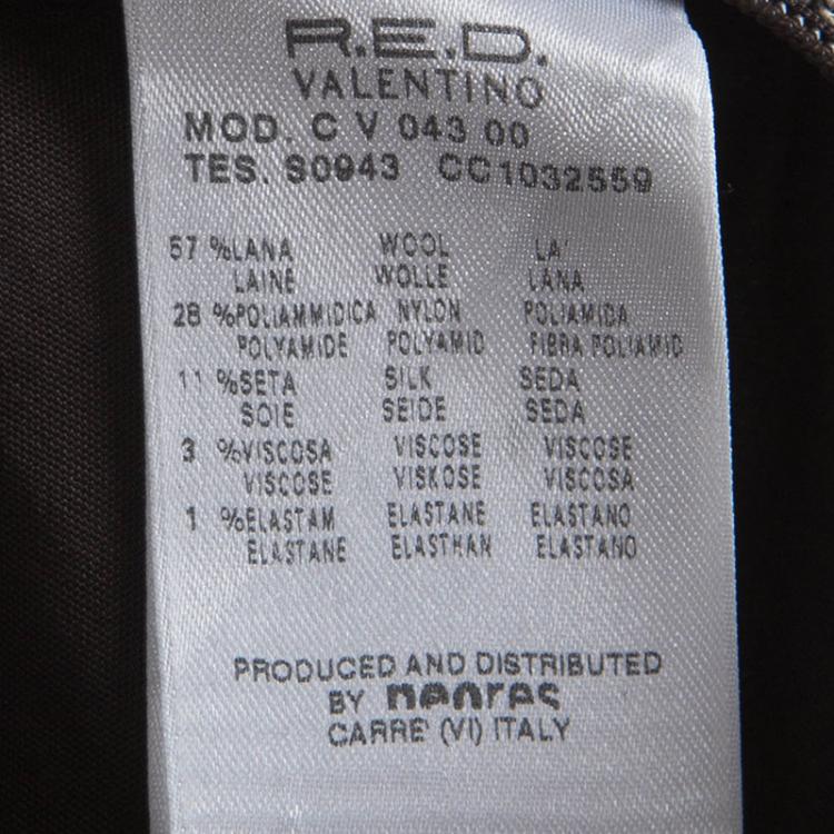 Pre Owned RED Valentino Brown Pleated Strapless Dress M