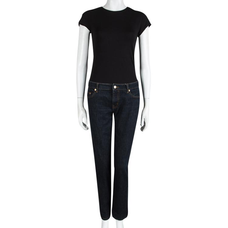 Pre Owned Red Valentino Indigo Denim Dark Wash Straight Fit Jeans L