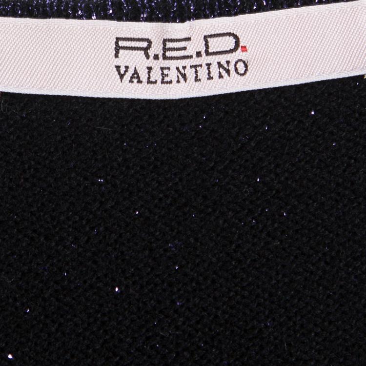 Pre Owned Red Valentino Purple Lurex Knit Sleeveless Dress M
