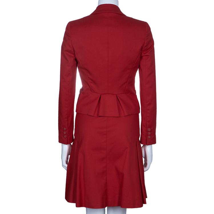 Pre Owned Red Valentino Red Skirt Suit S