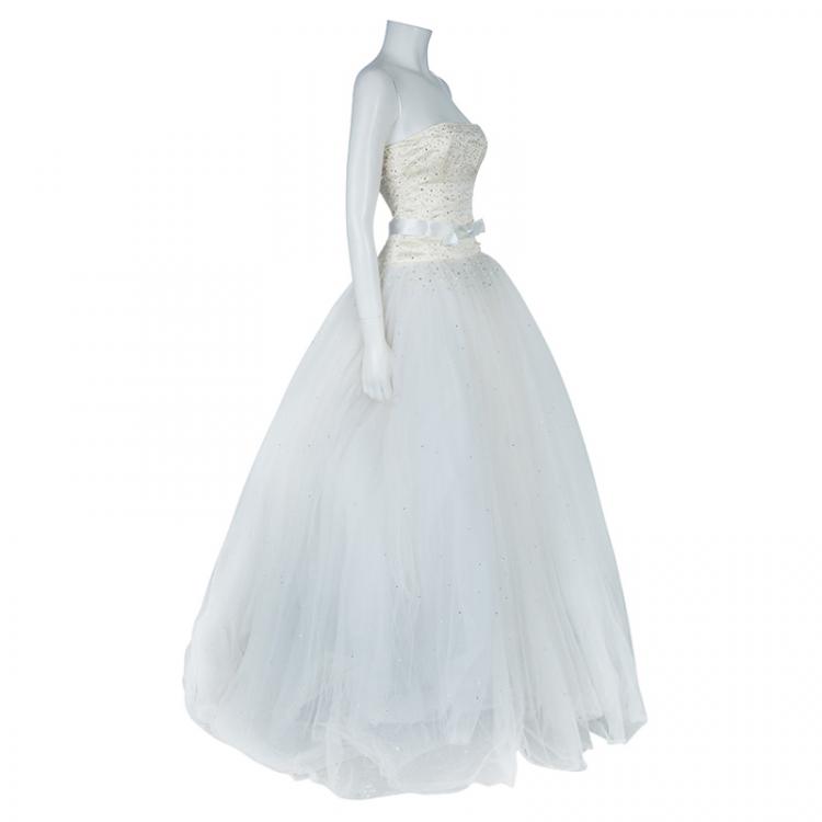 Pre Owned Reem Acra 'Alice In Wonderland' Spring 2010 Wedding Gown S