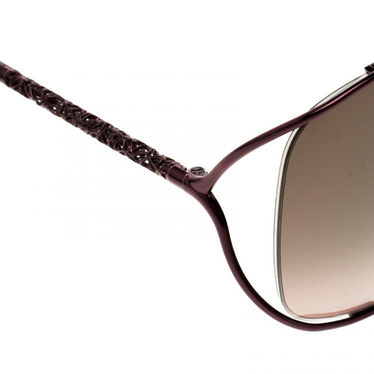 Pre Owned Roberto Cavalli Brown Metallic 665S Girasole Sunglasses